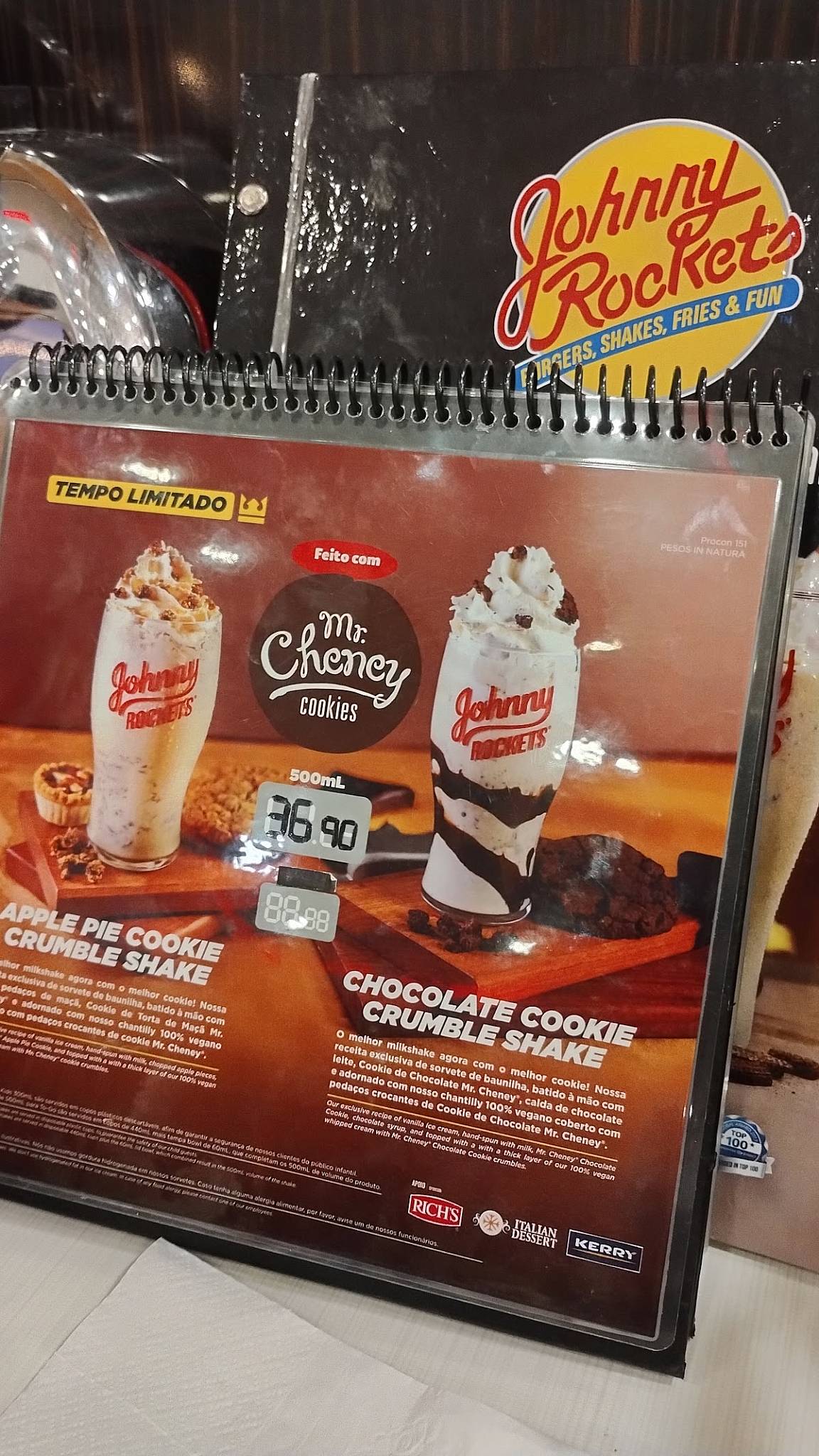 Johnny Rockets @ Grand Plaza Shopping cardápio