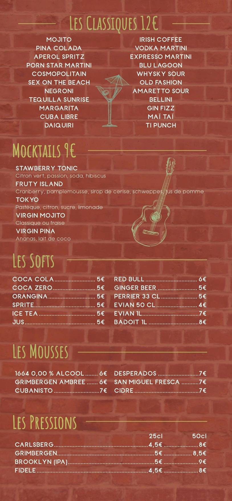 Menu de L'Octave