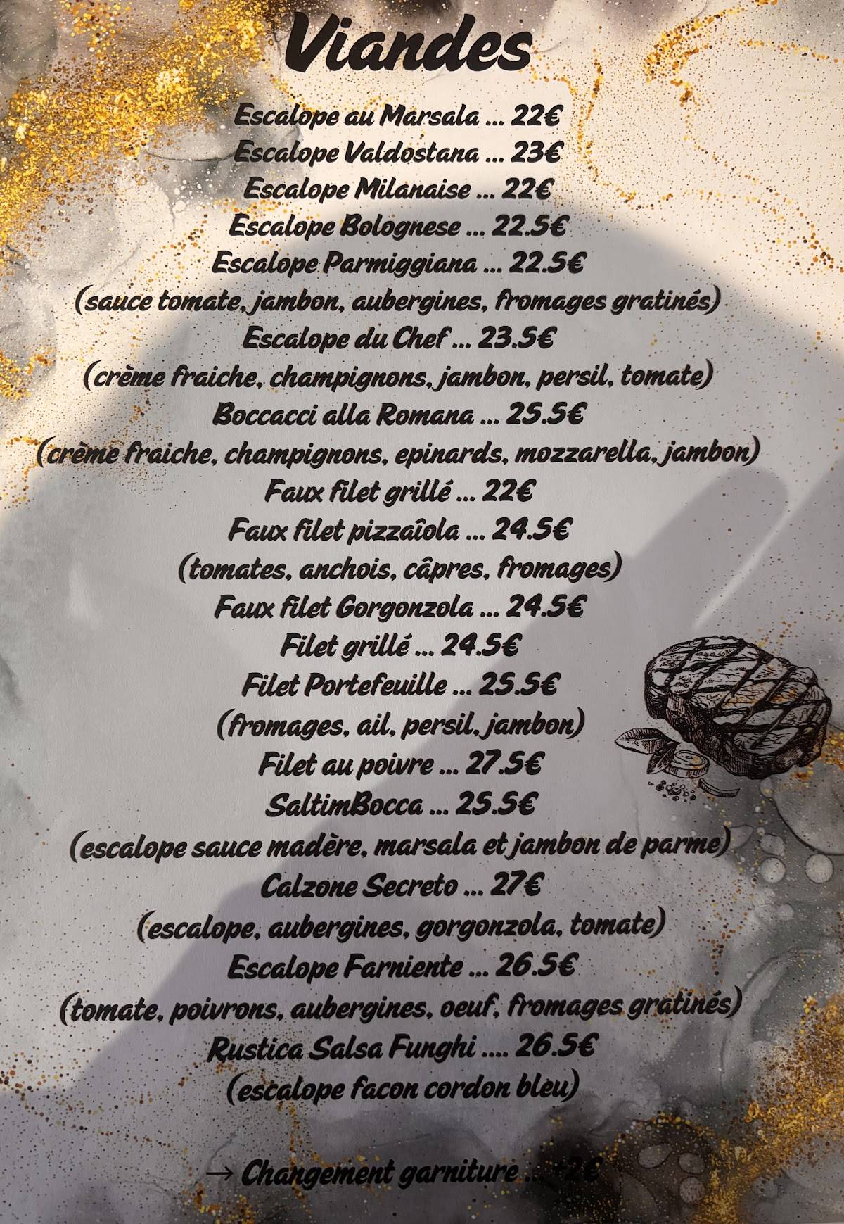 Menu de Le Rimini
