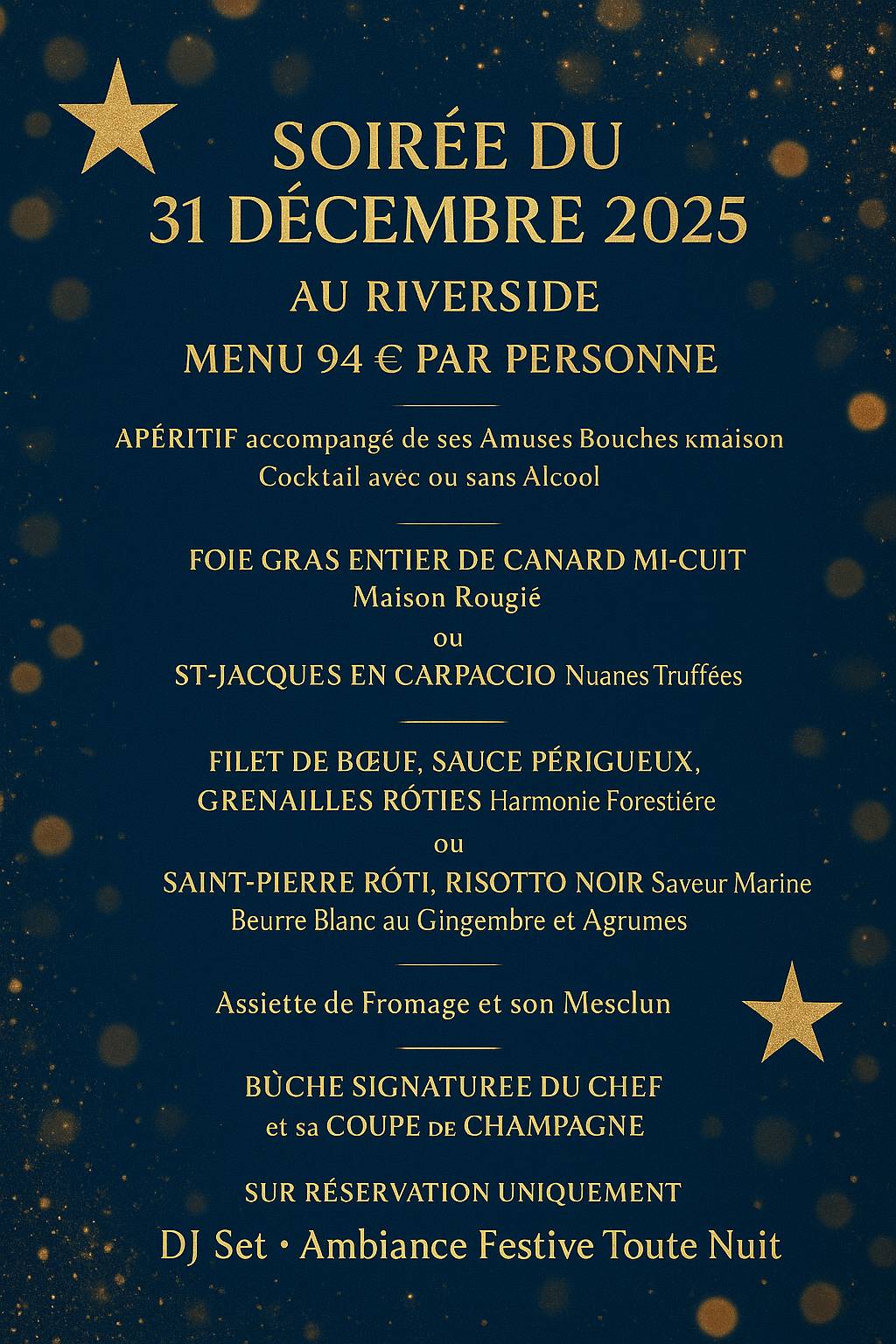 Menu de Le Riverside