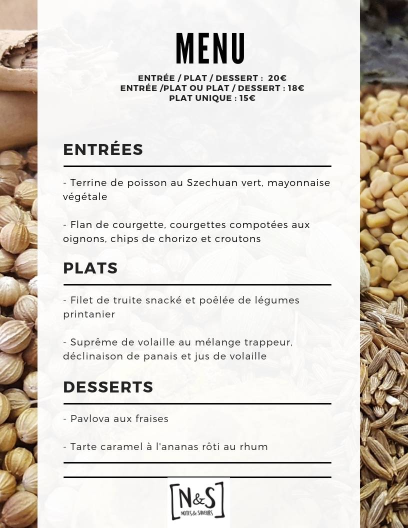 Menu de Notes & Saveurs