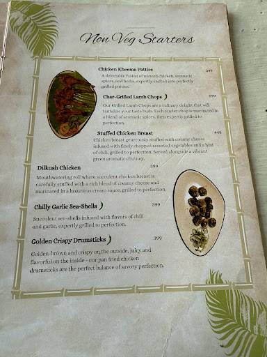 RUSTIC PALMS RESTAURANT & ROOMS menu