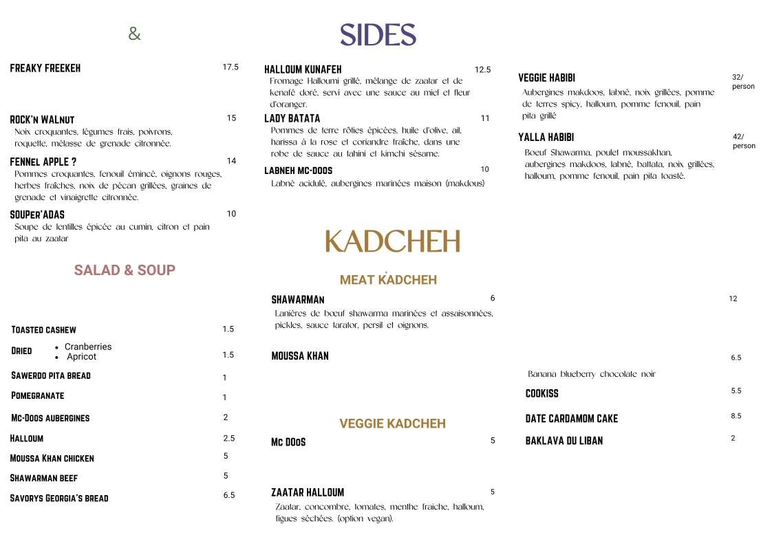 Menu di Bab Simsim 