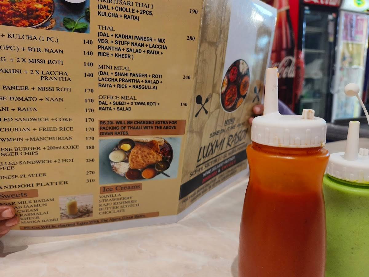 Luxmi Rasoi menu