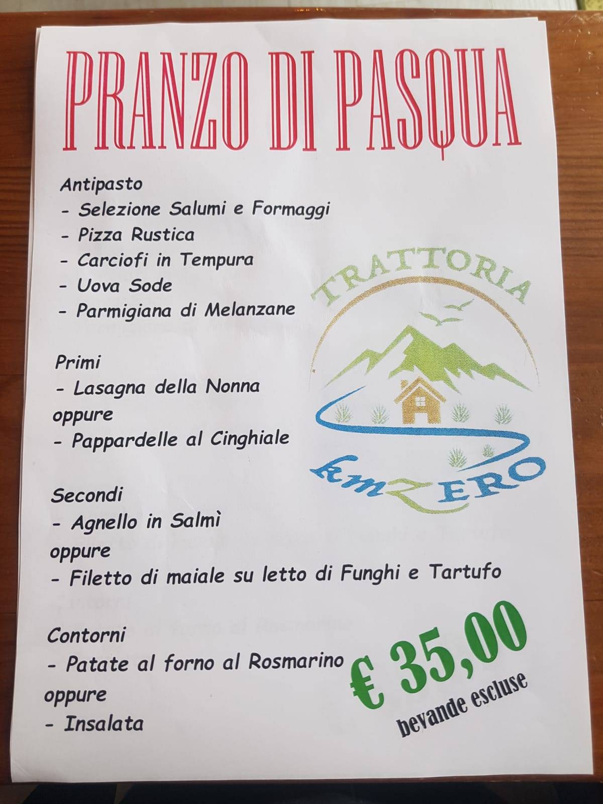 Menu di Osteria Fario 
