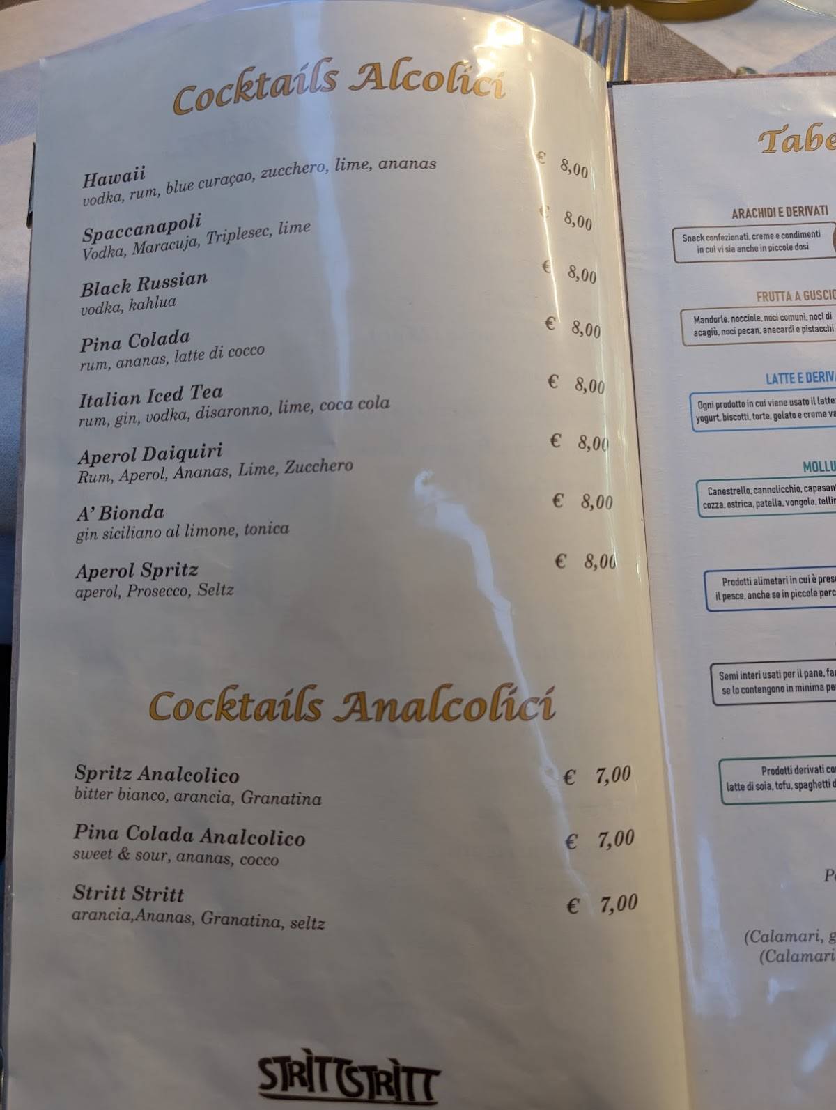 Menu di Stritt Stritt 