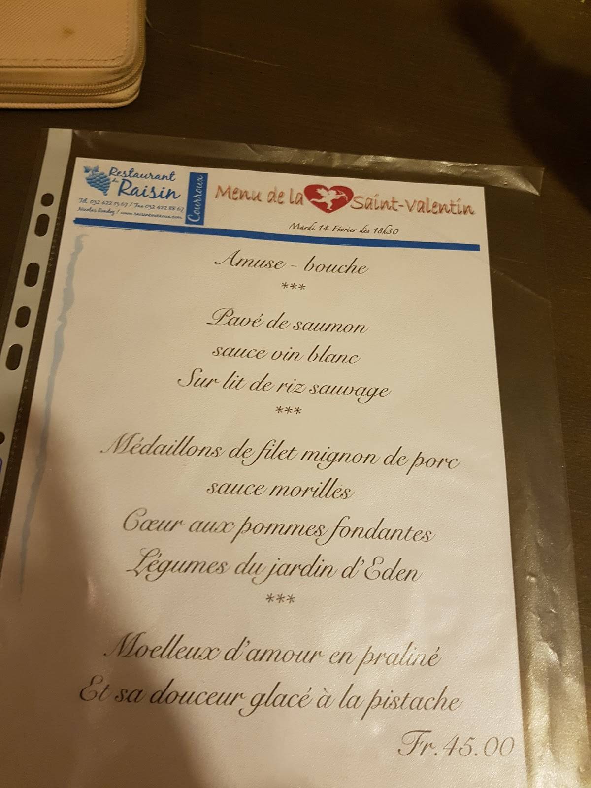 Menu di Restaurant du Raisin 