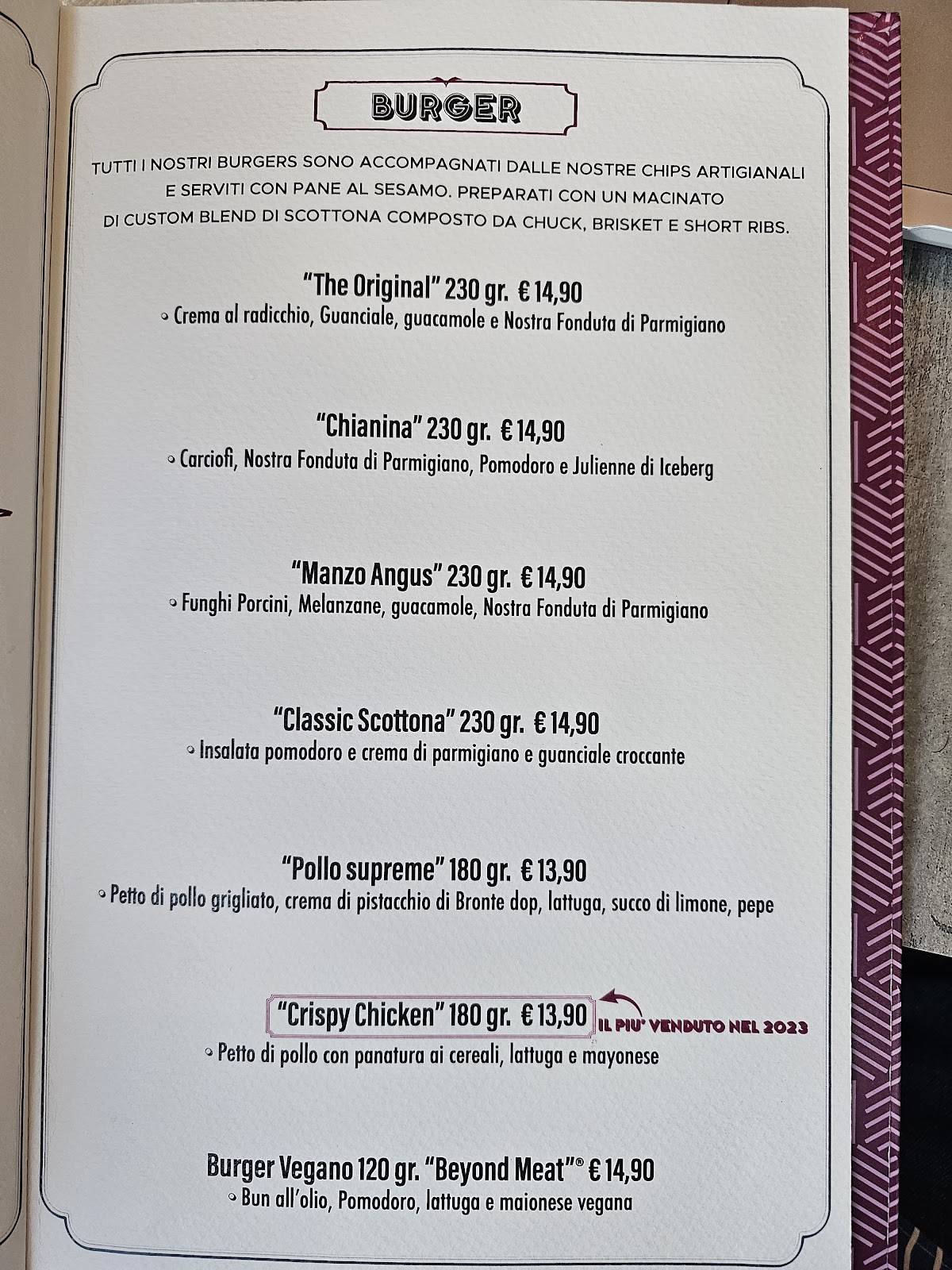 Menu di Rigatoni Conca D'Oro 