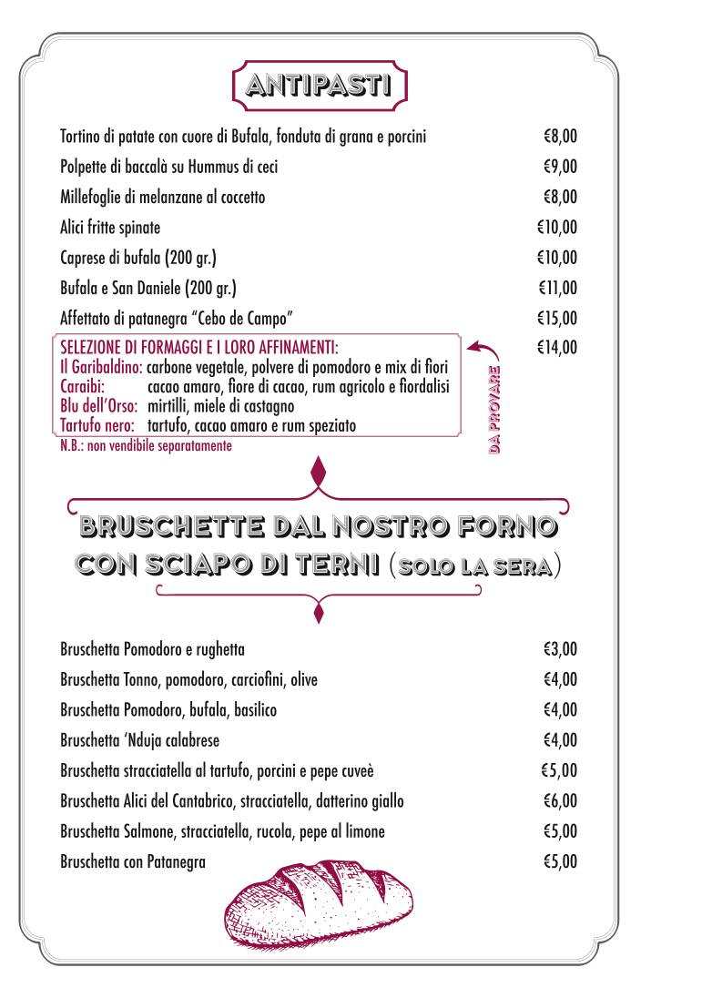 Menu di Rigatoni Conca D'Oro 
