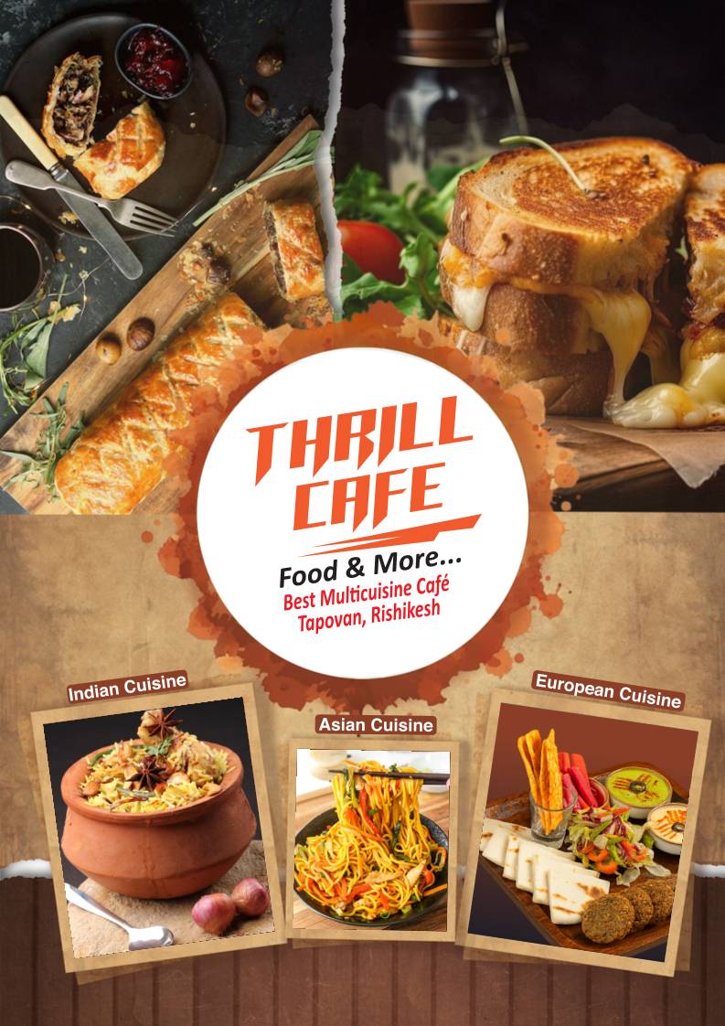Thrill cafe Rishikesh menu
