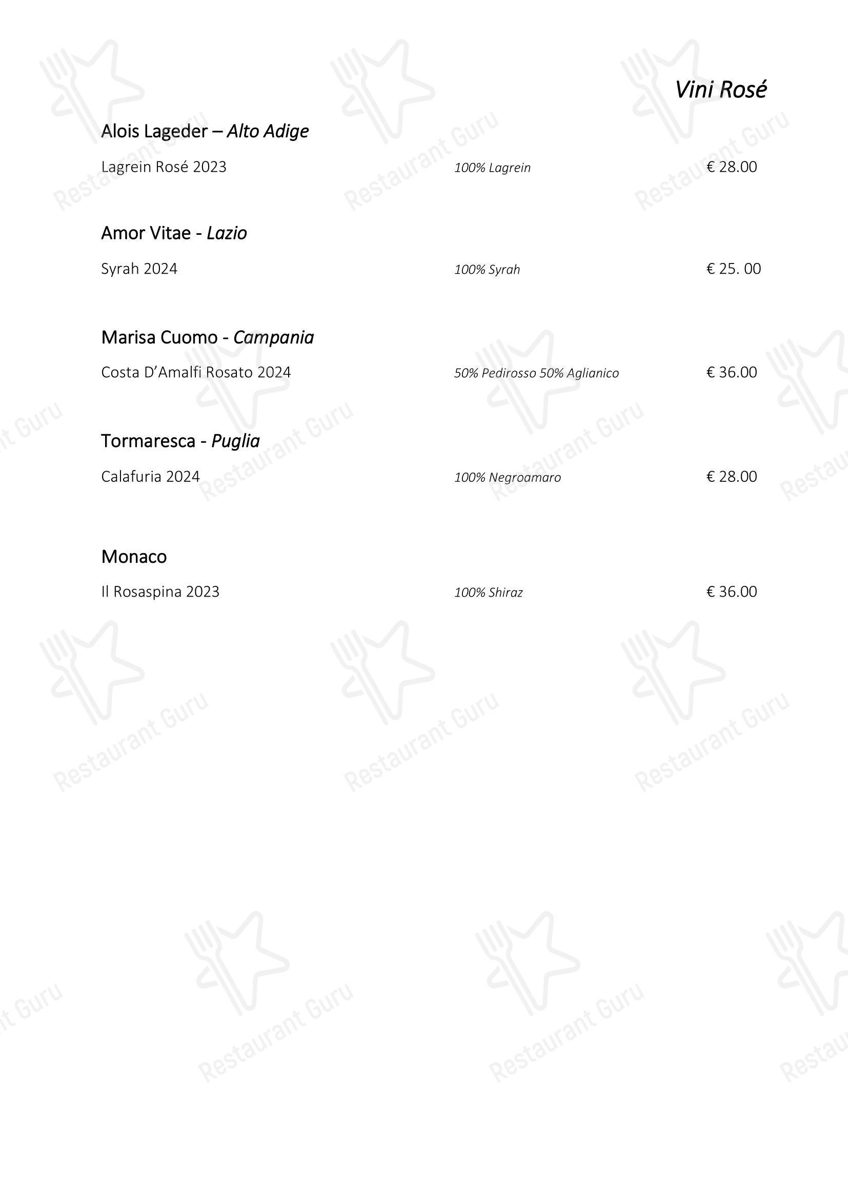 Ristorante Consolini in Roma - Menu bar