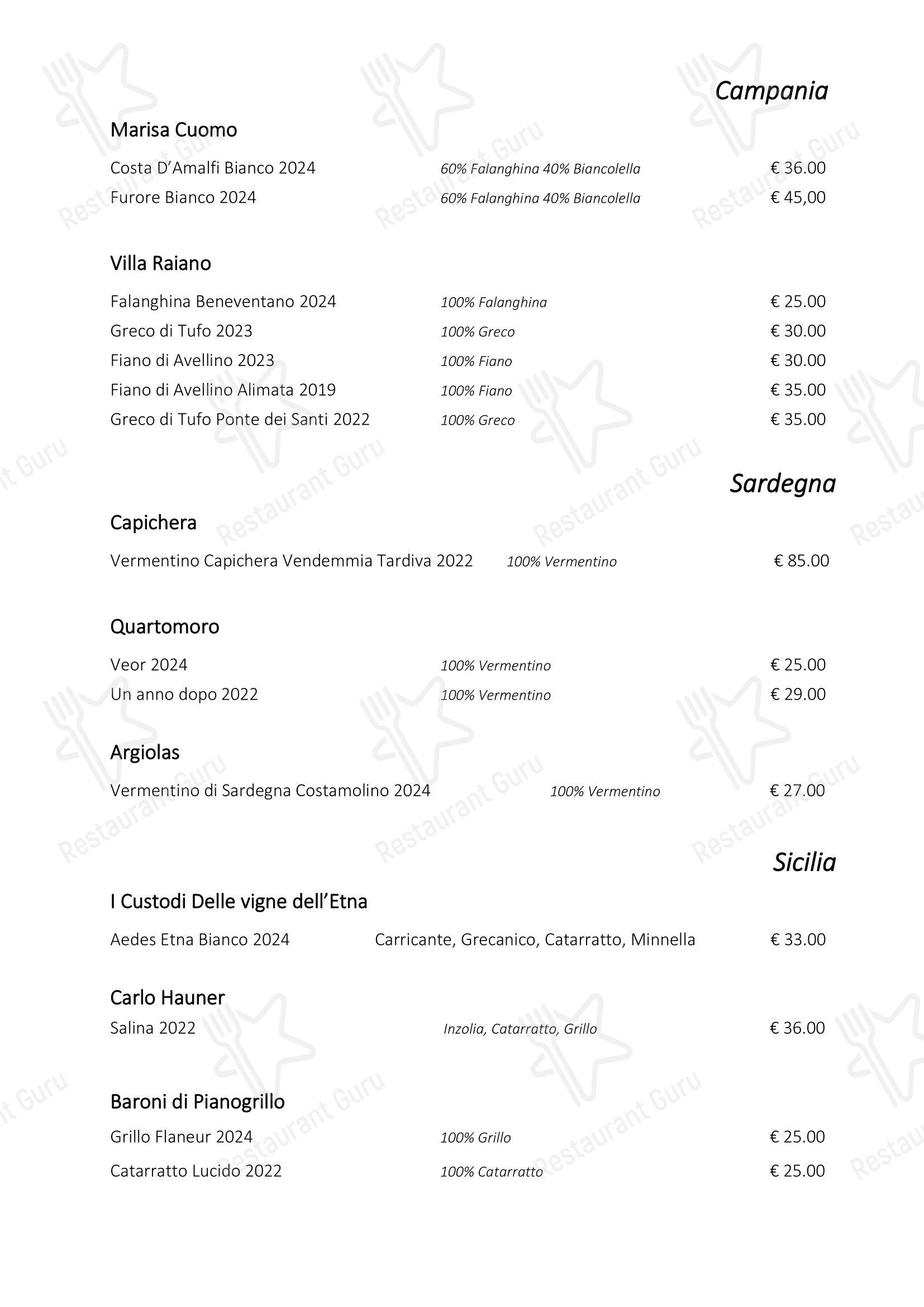 Menu bar per Ristorante Consolini in Roma