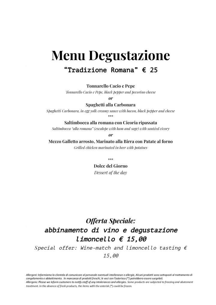 Menu de Ristorante Cotto - Dharma Group