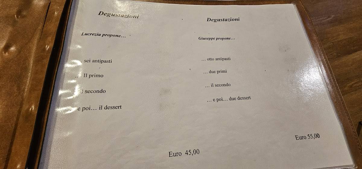 Menu di Ristorante "Da Lucrezia" 