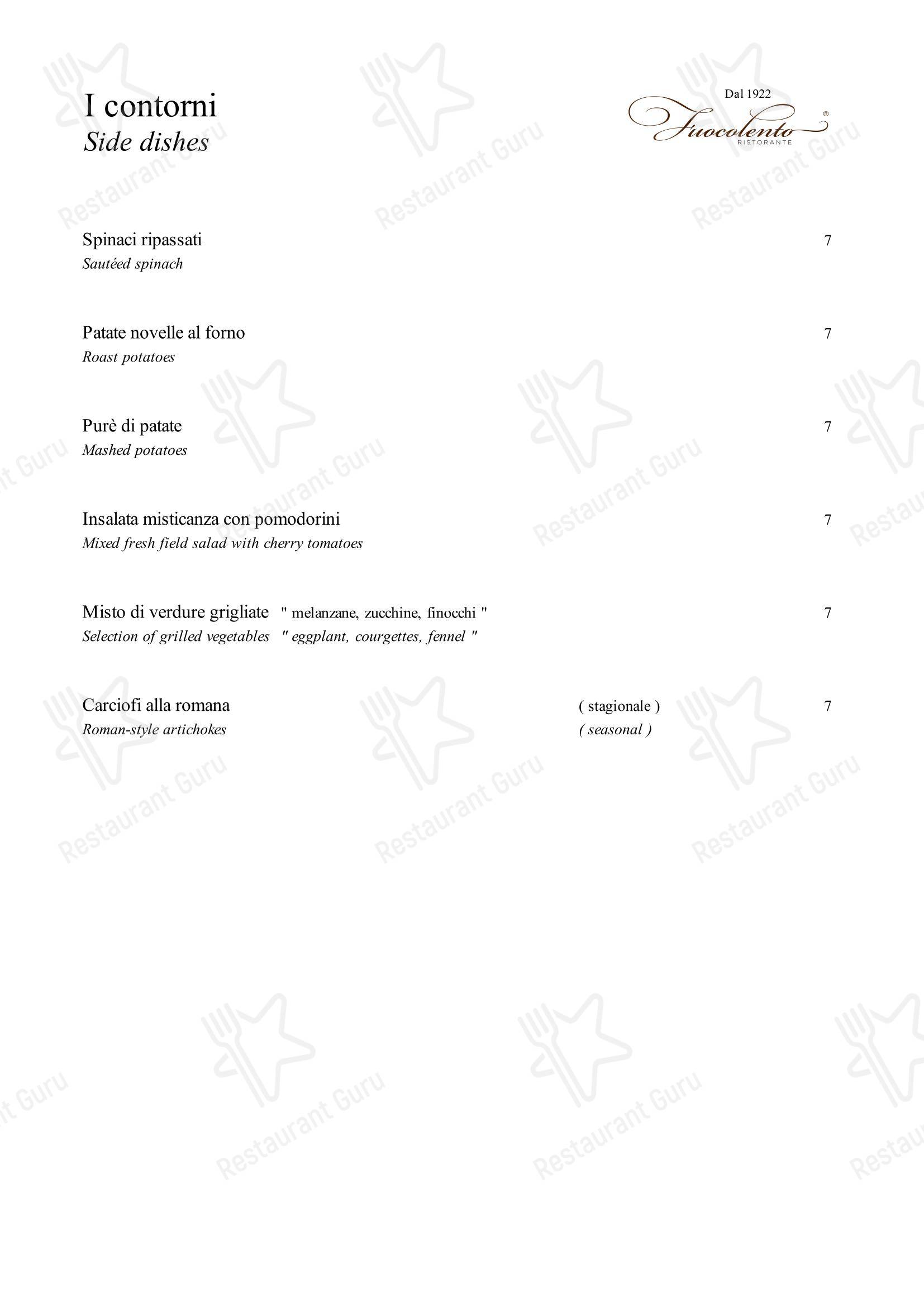 Menu bar per Fuocolento ristorante