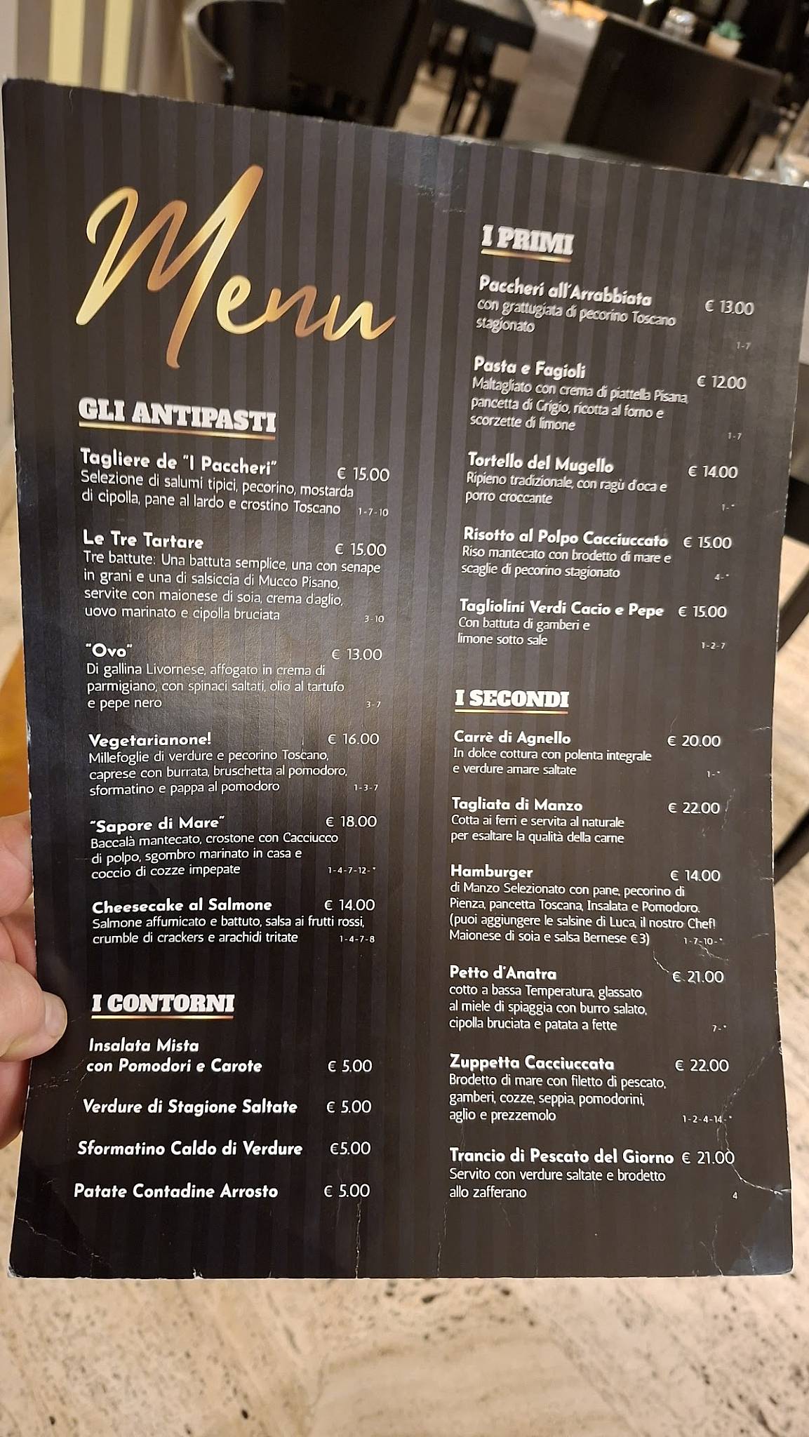 Menu di I PACCHERI 