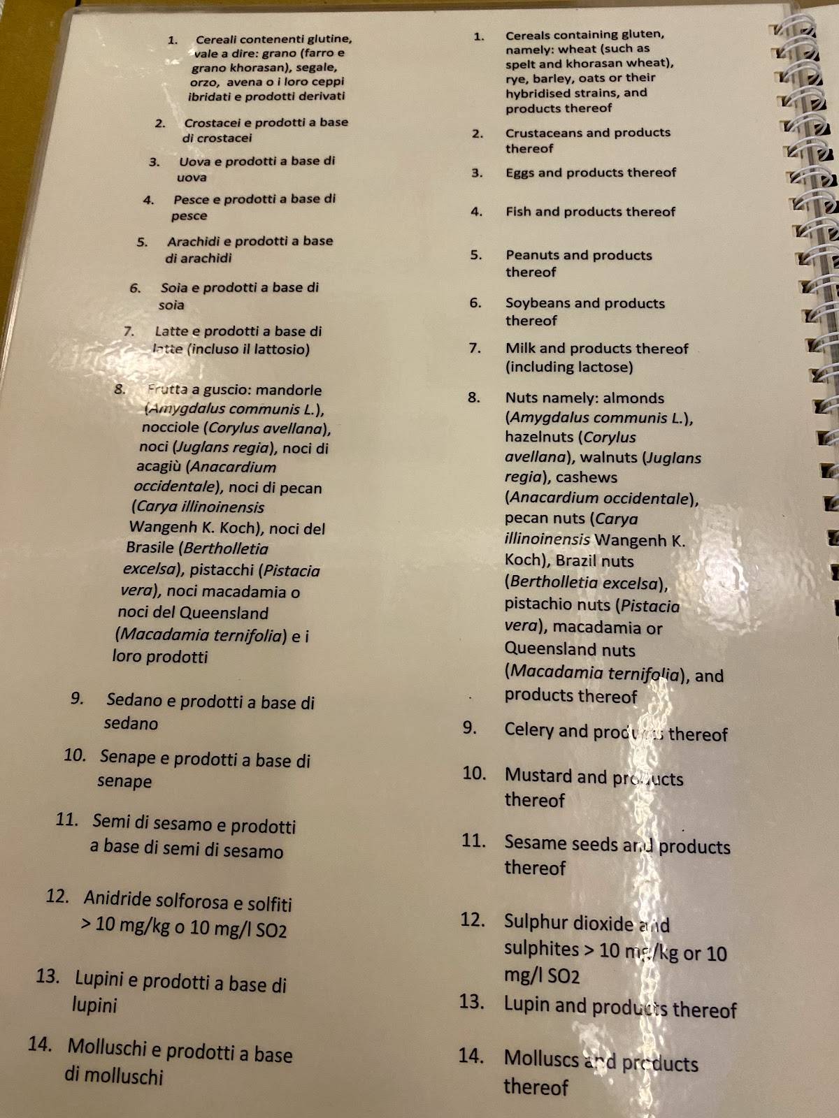 Menu di Ristorante Montevecchio 