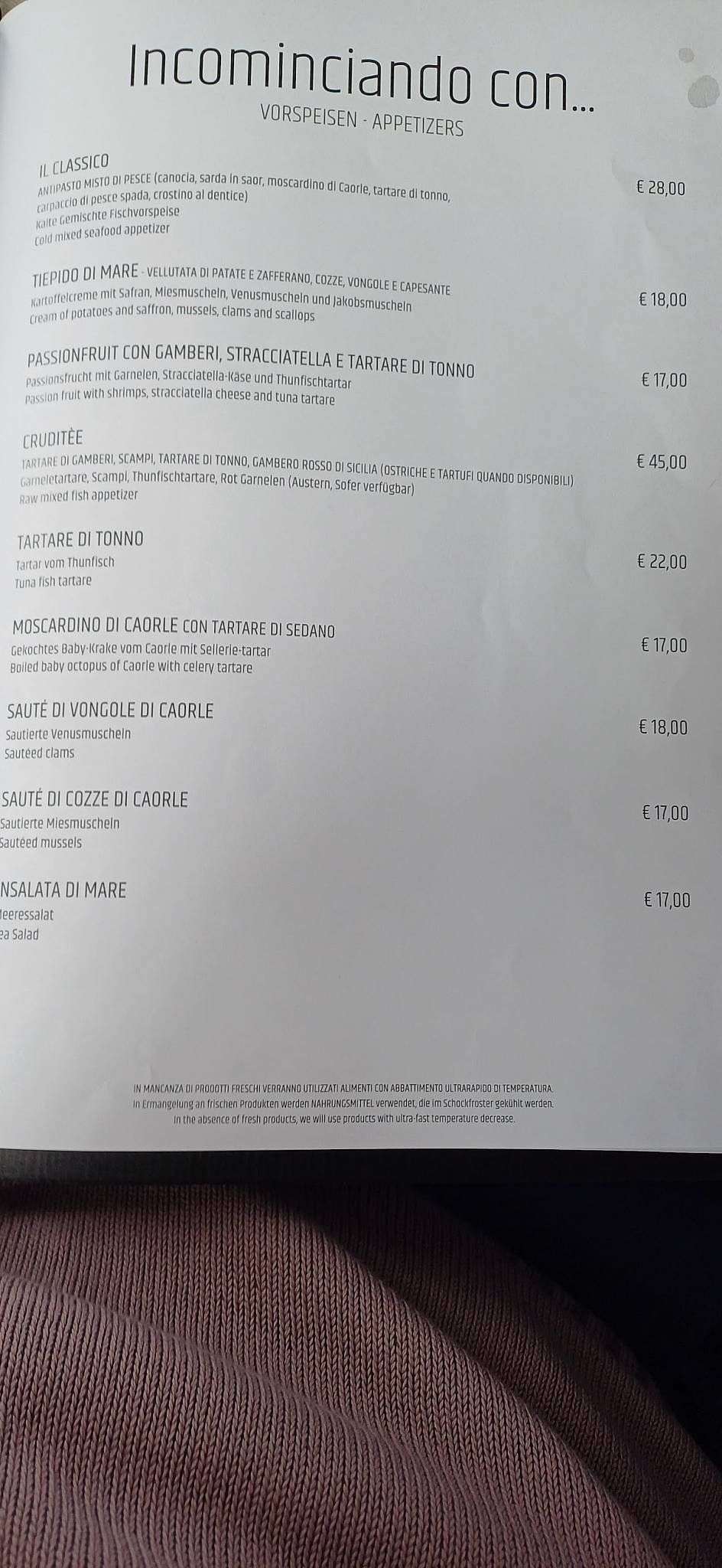 Menu di Ristorante Pizzeria Ae do Rode 