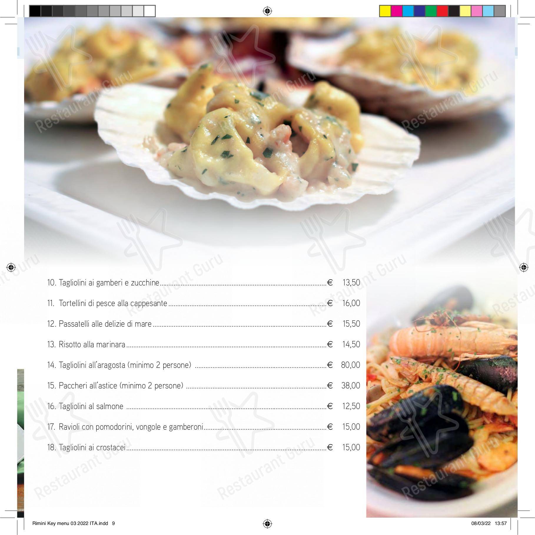 Menu di Ristorante Pizzeria Rimini Key - Menu