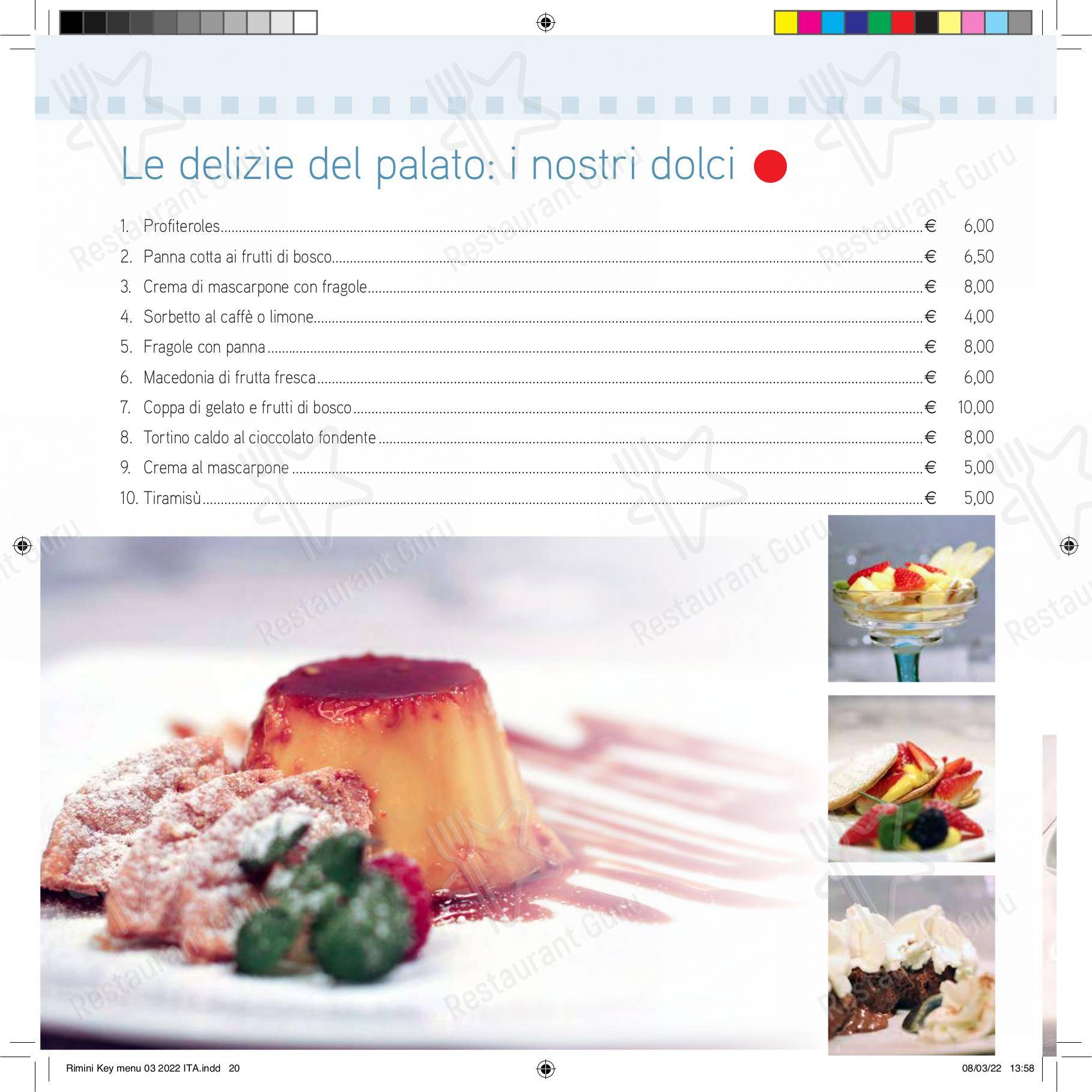 Menu di Ristorante Pizzeria Rimini Key - Menu