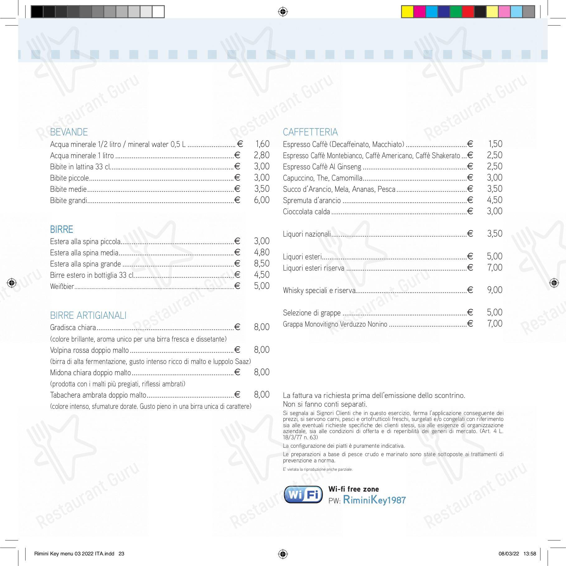 Ristorante Pizzeria Rimini Key in Rimini - Menu