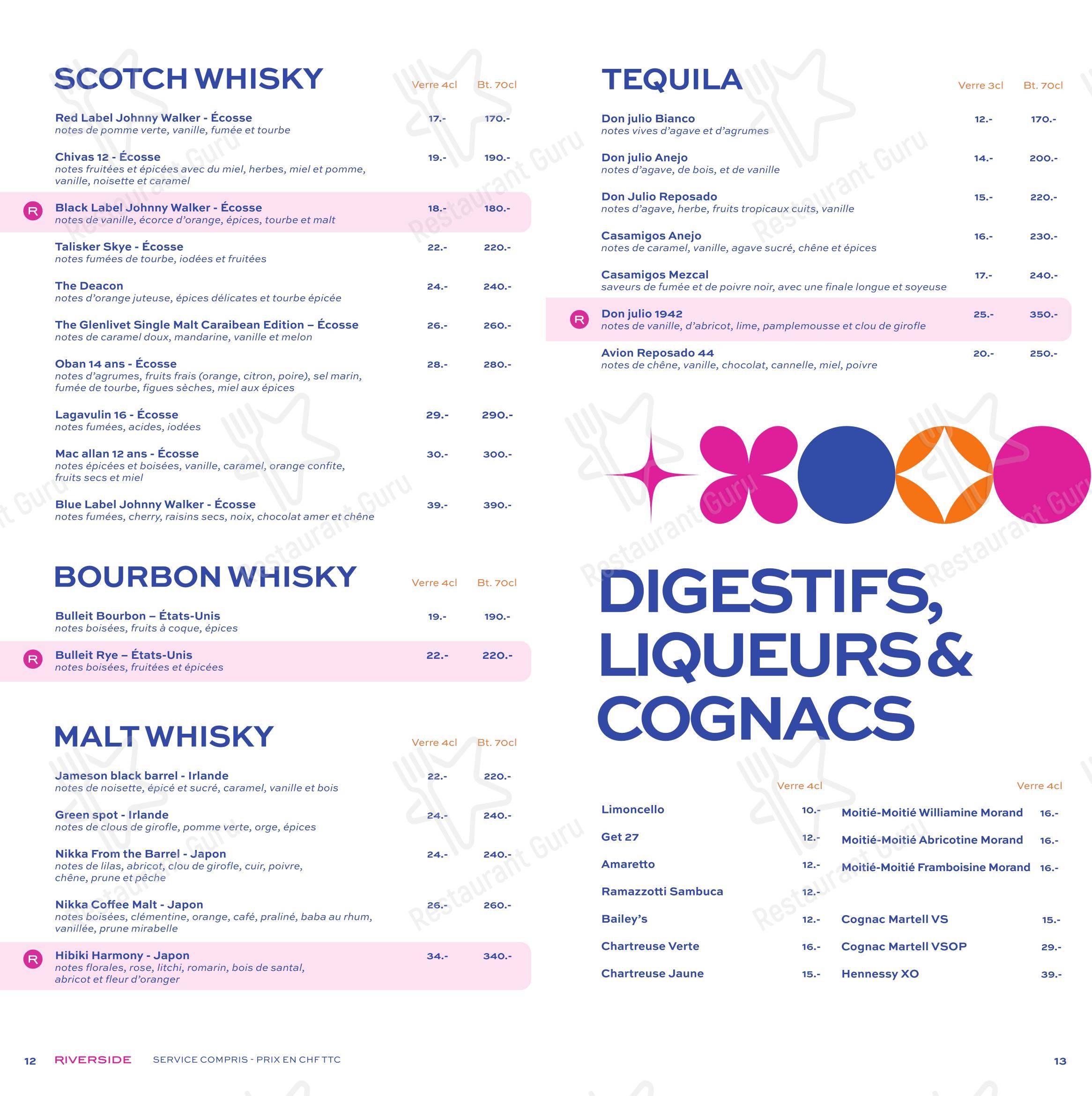 Menu di Riverside - Menu