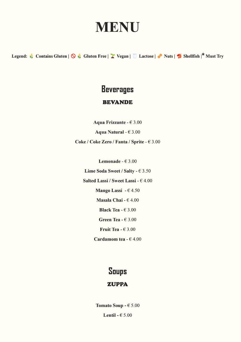 Menu di Saaz Restobar 