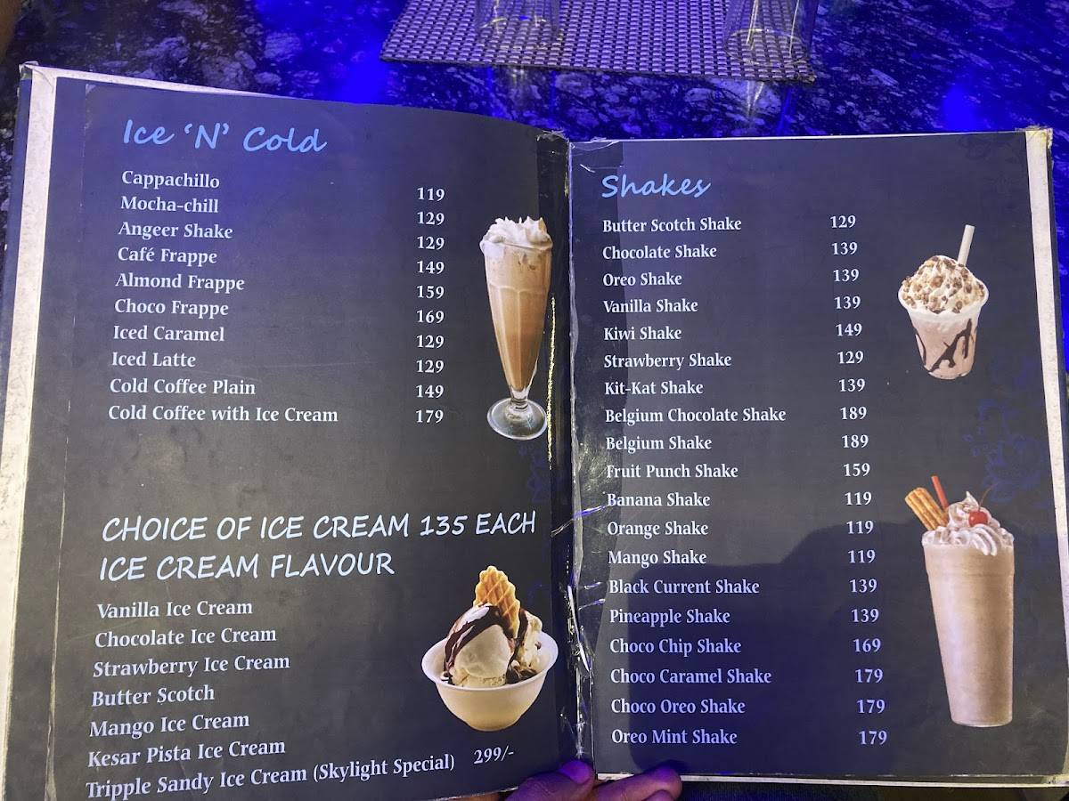 SKYLIGHT ROOFTOP menu