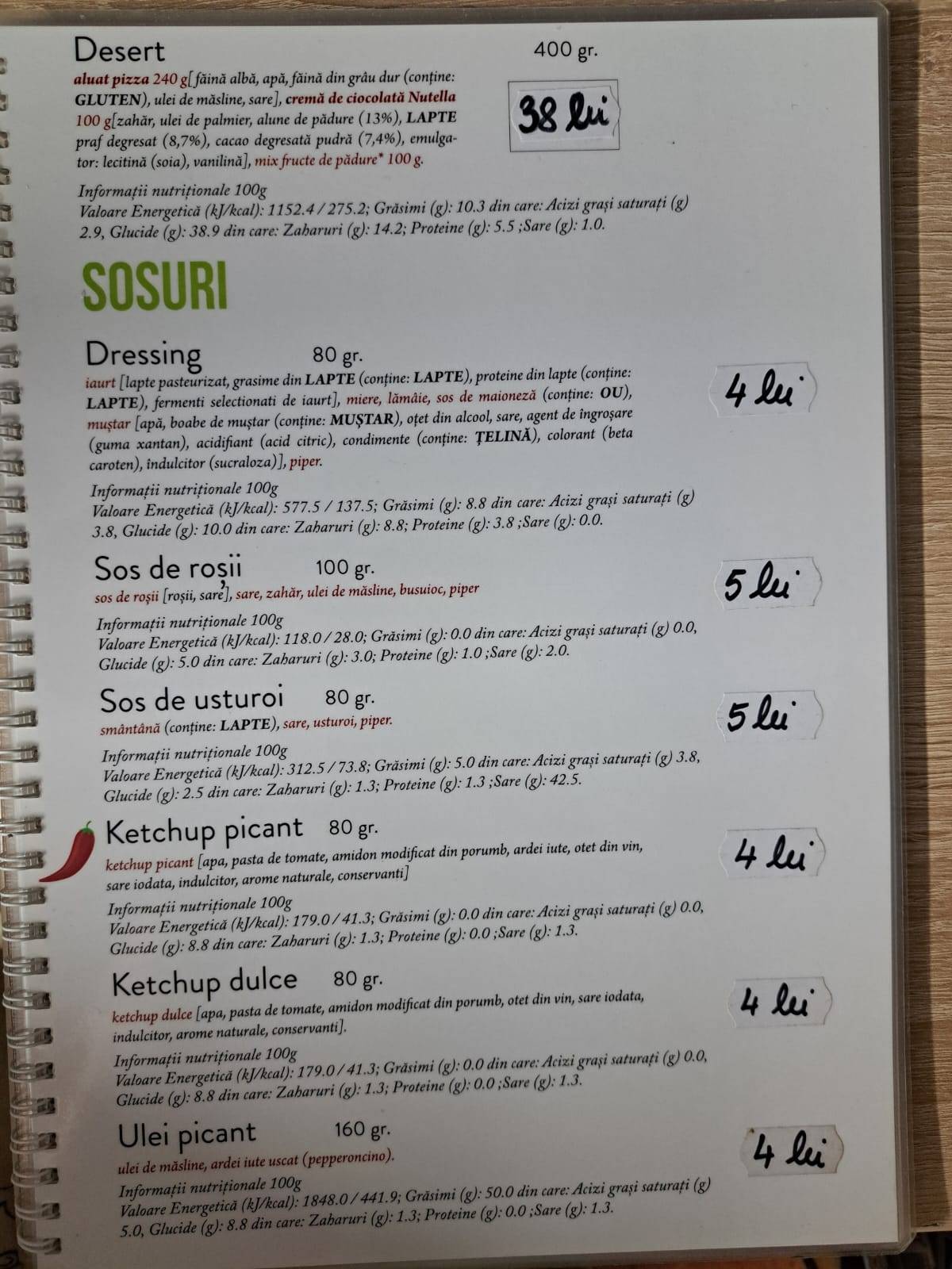 Menu de PERFECT PIZZA