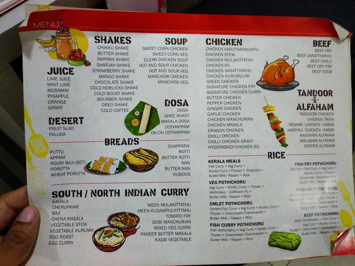 Signature Restaurant menu