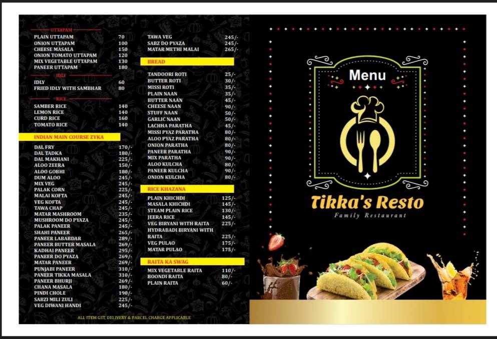 TIKKA'S RESTO menu