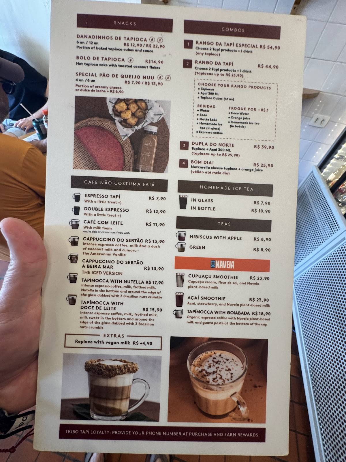 Tapí Tapioca cardápio