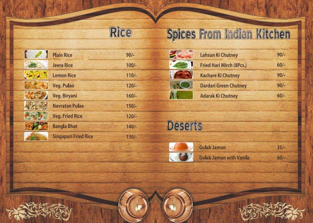 The Roti menu