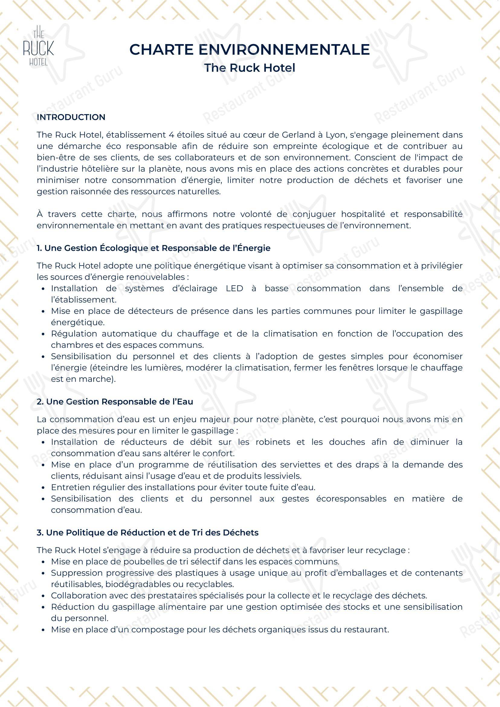 Коктейльная карта pour The Ruck Hotel restaurant