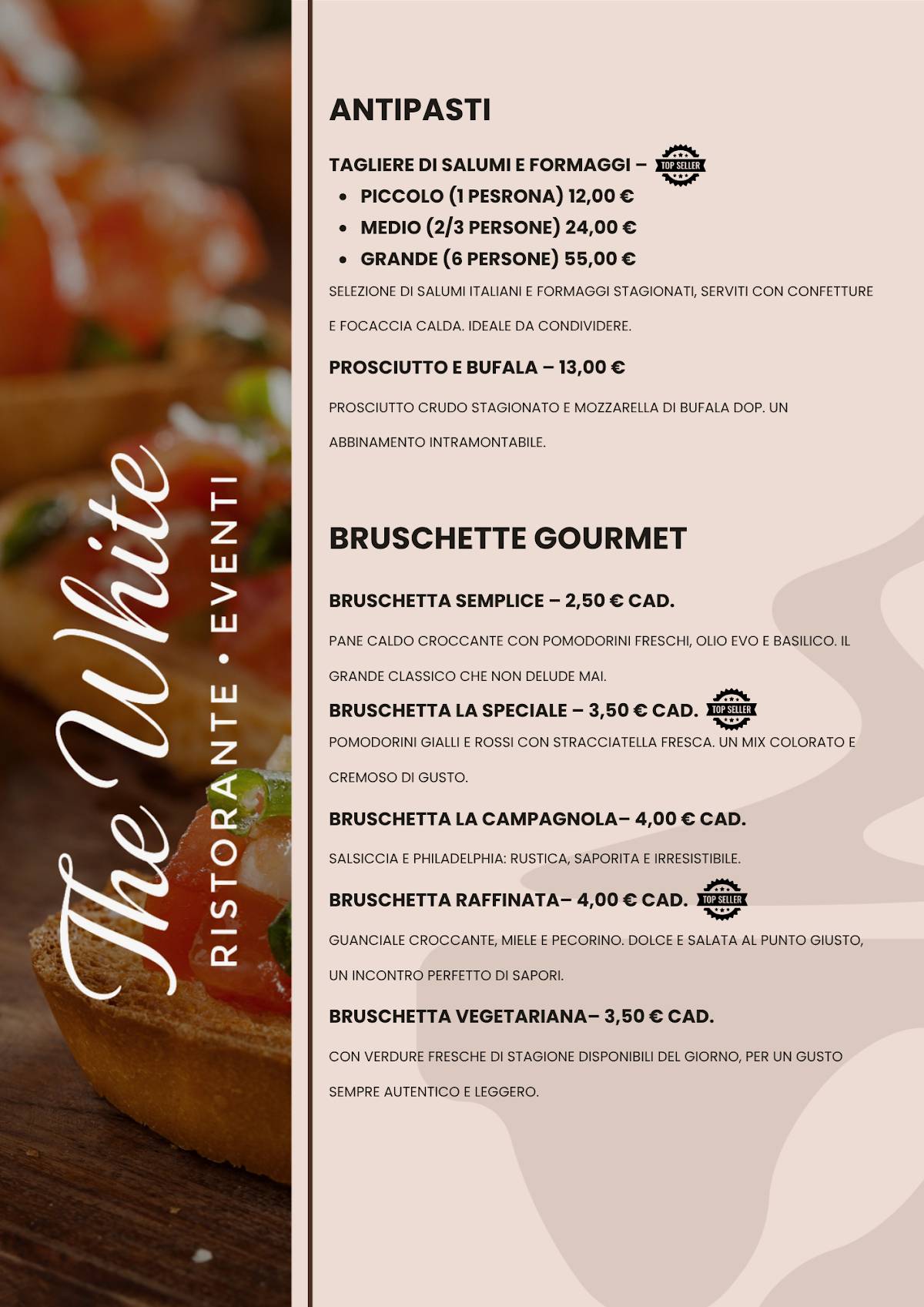 Menu di The White - Ristorante Certosa 