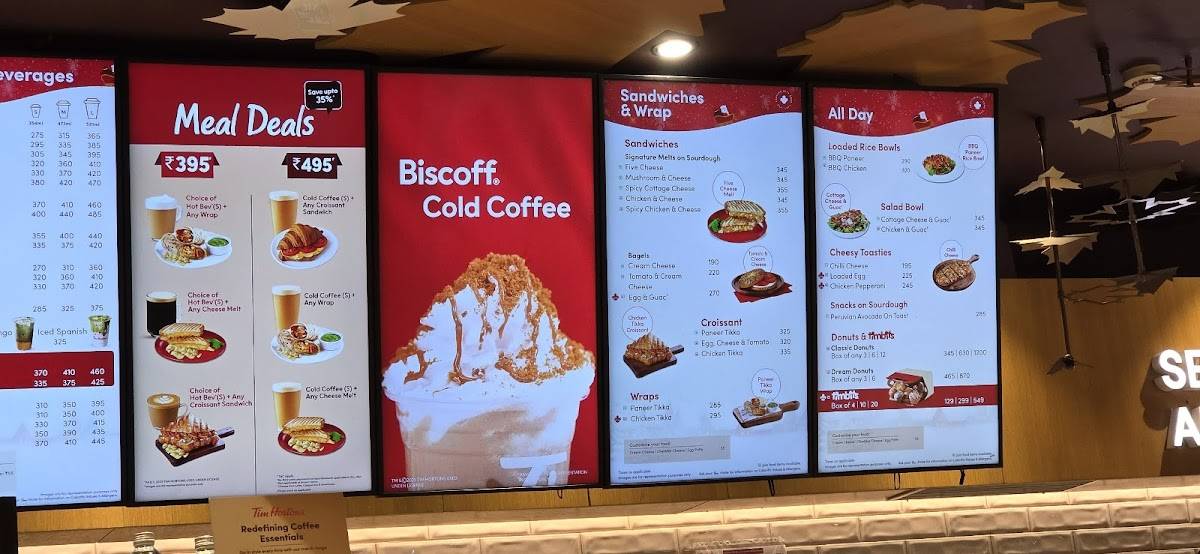Tim Hortons menu
