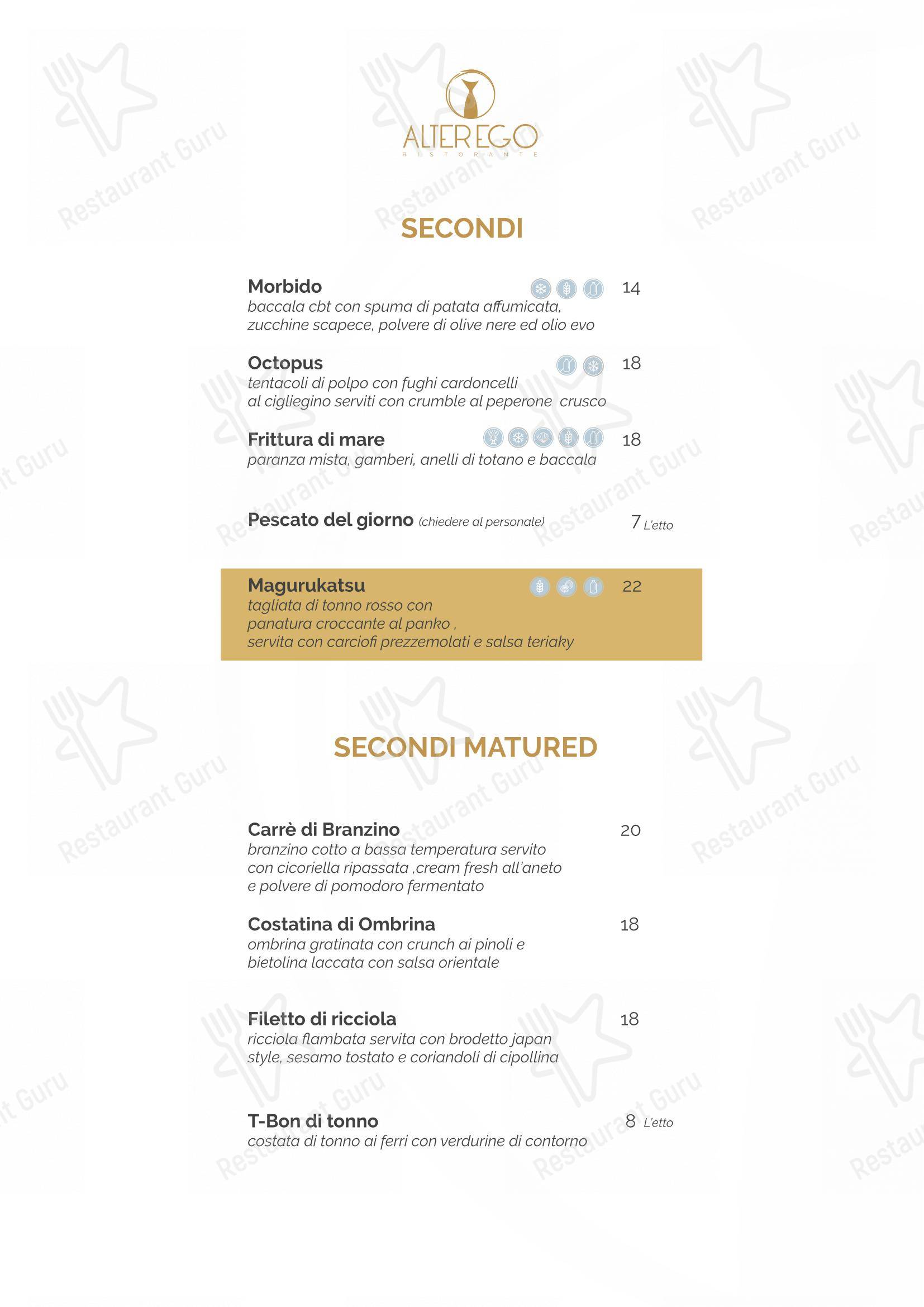 Alterego Comfort Food in Altamura - Menu