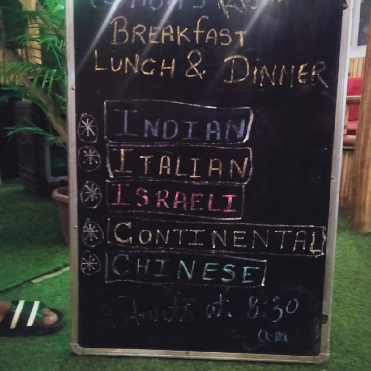 Baba's Cafe Rishikesh menu