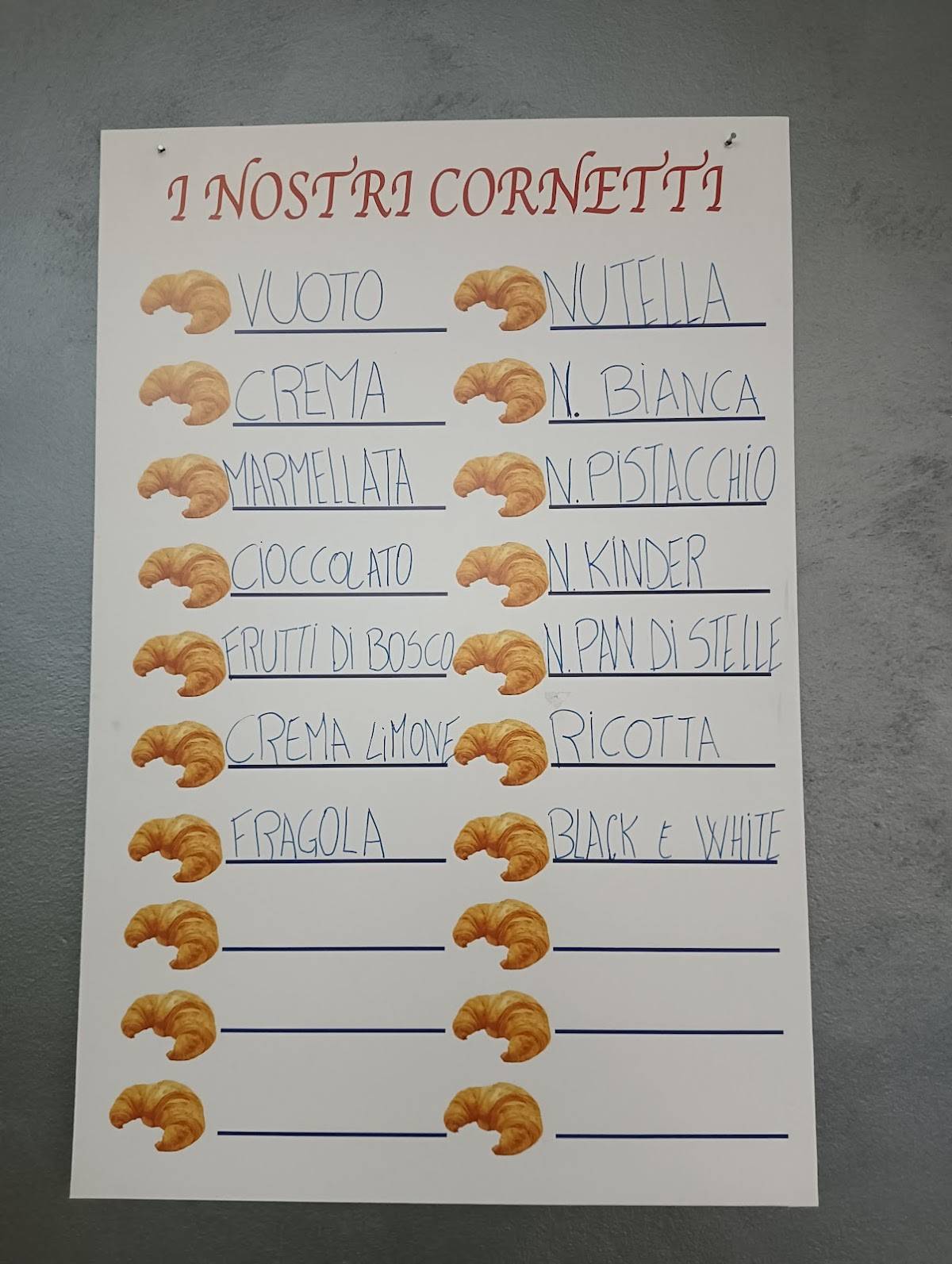 Menu di Bar Dolce Risveglio 