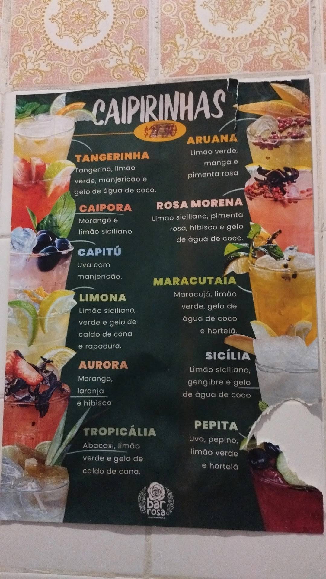 Bar da Rosa cardápio