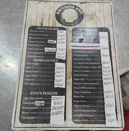 Britania Rio-Lanches cardápio