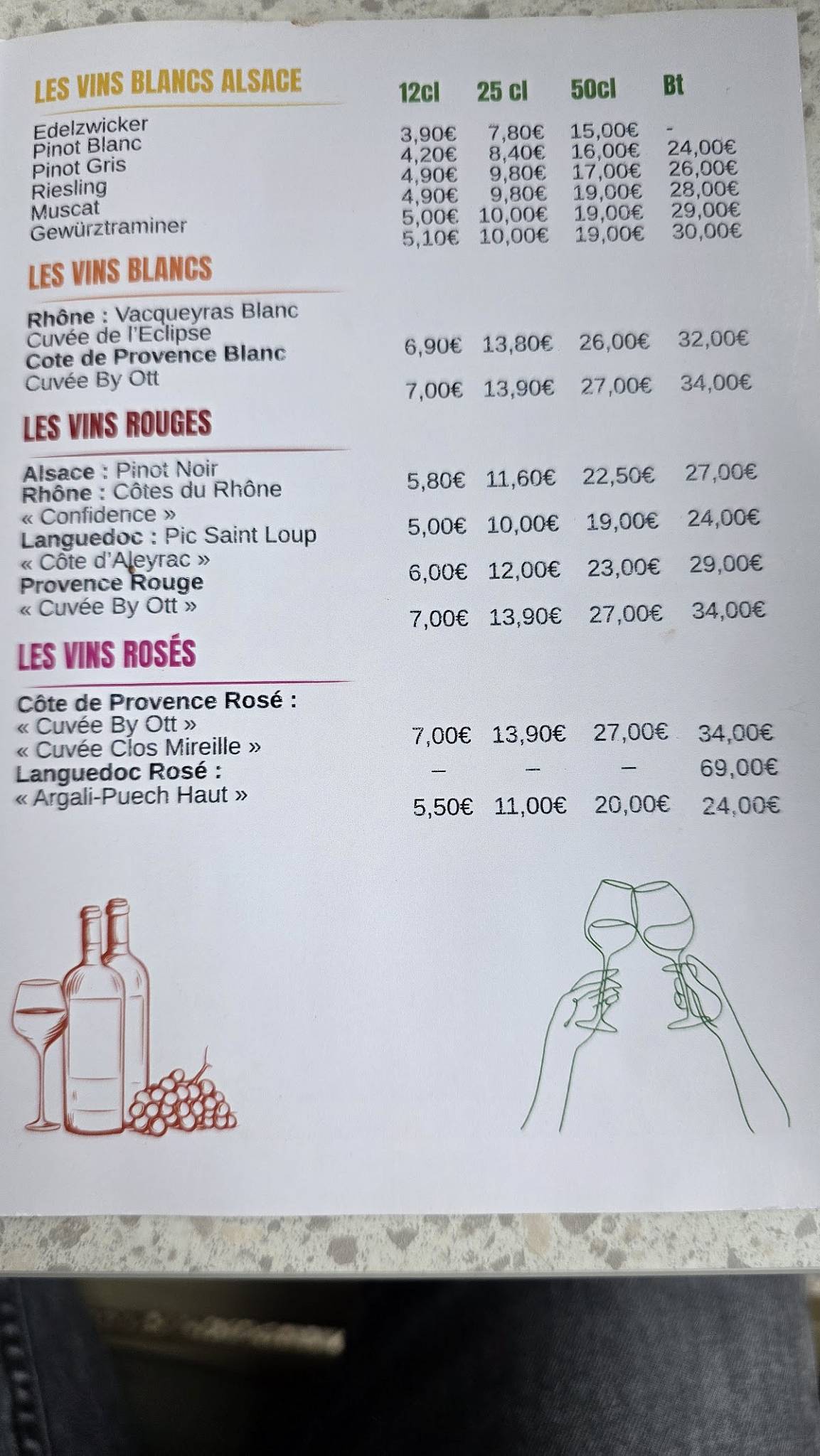 Menu de Café Rapp Colmar