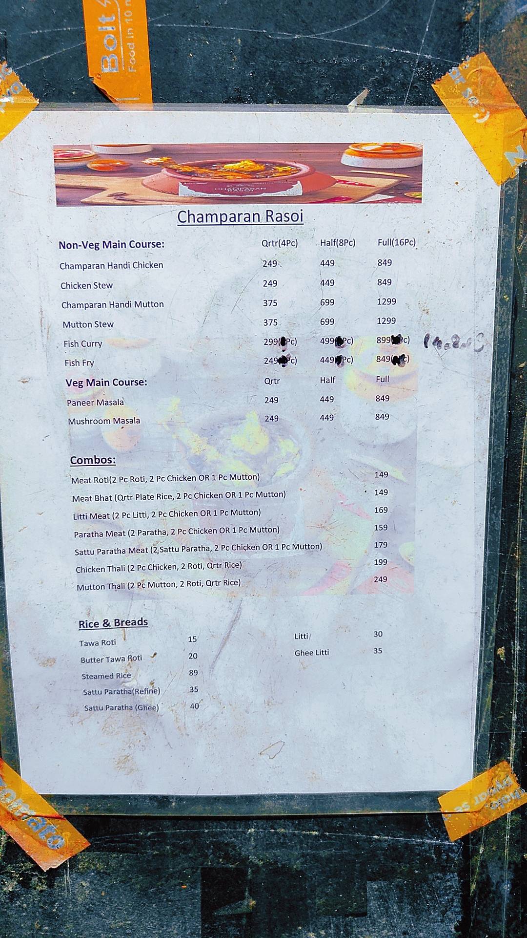 Champaran Rasoi menu