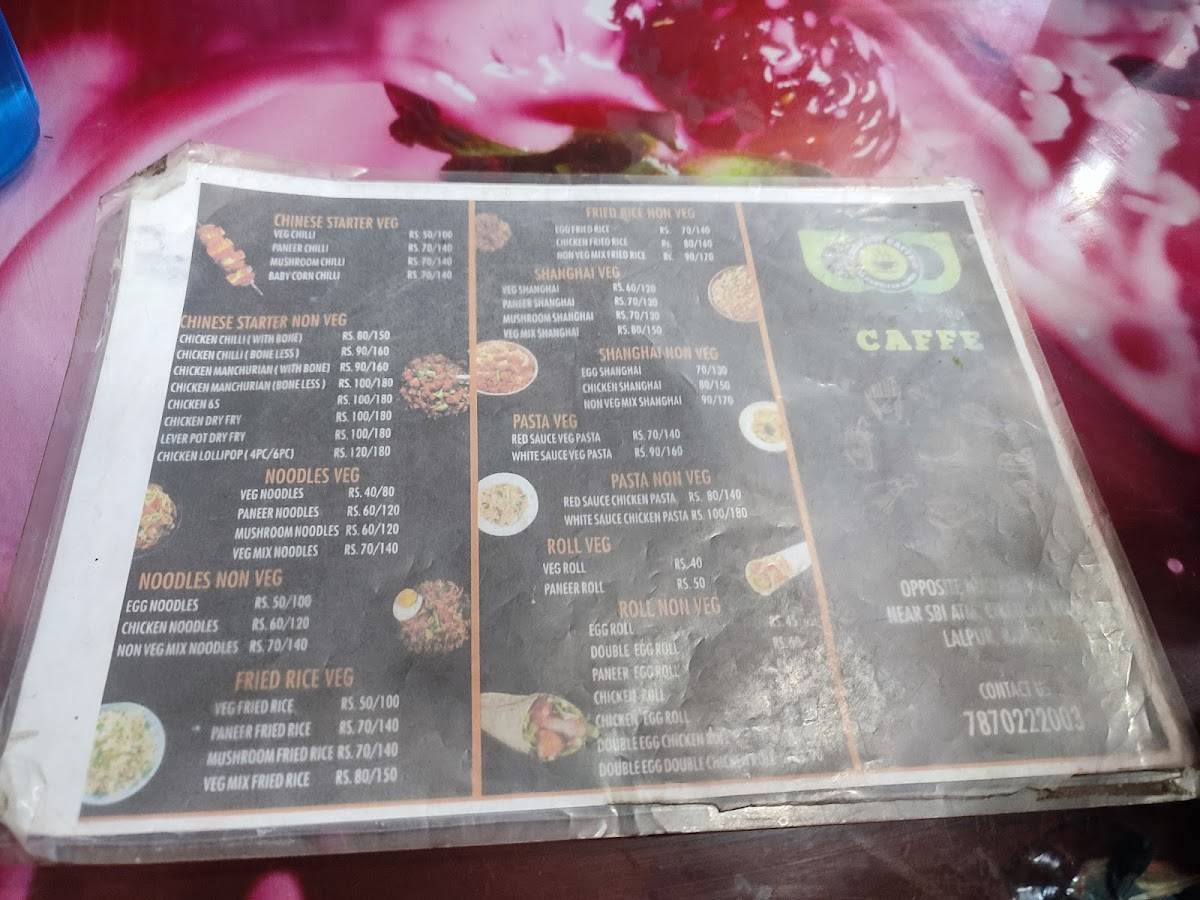 Chill Out Cafe menu