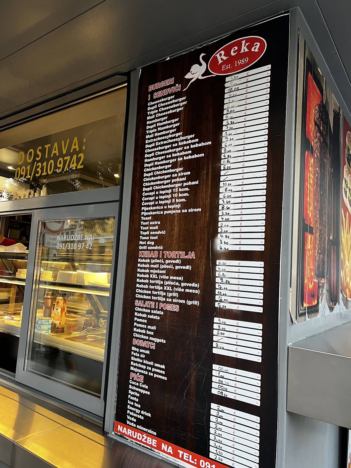 Menu de Fast Food Reka