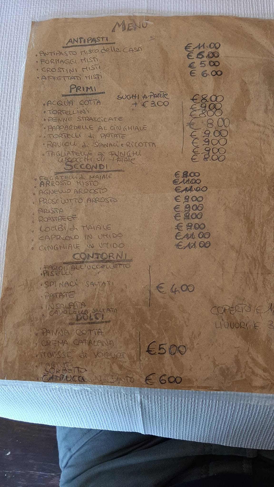 Menu di Ristorante Filetto 