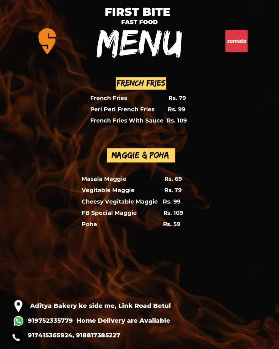 First Bite menu