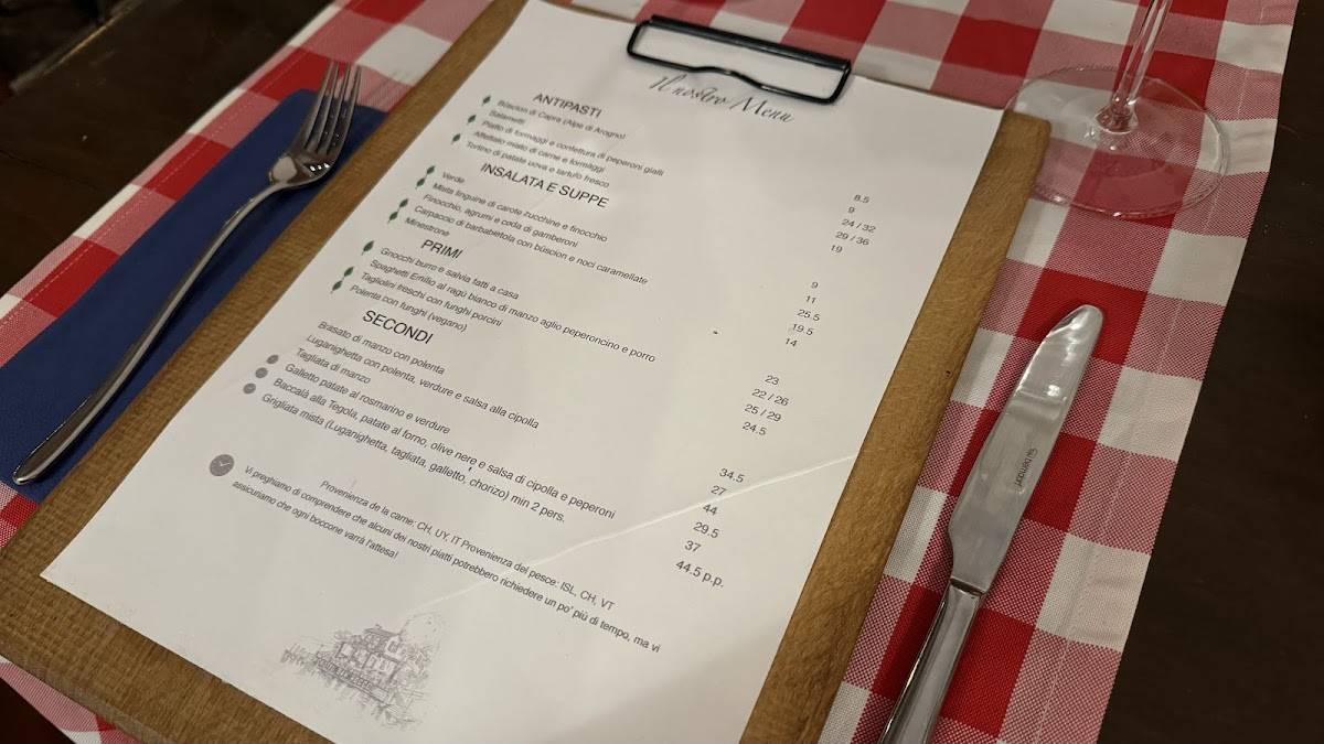 Menu di Grotto San Rocco 