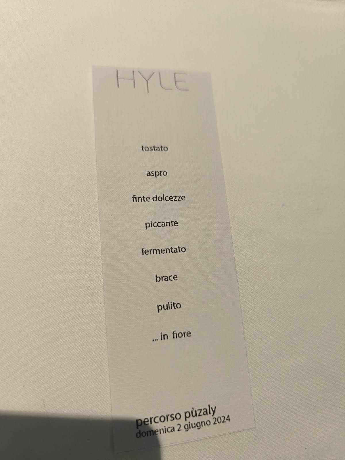 Menu di Hyle Ristorante 