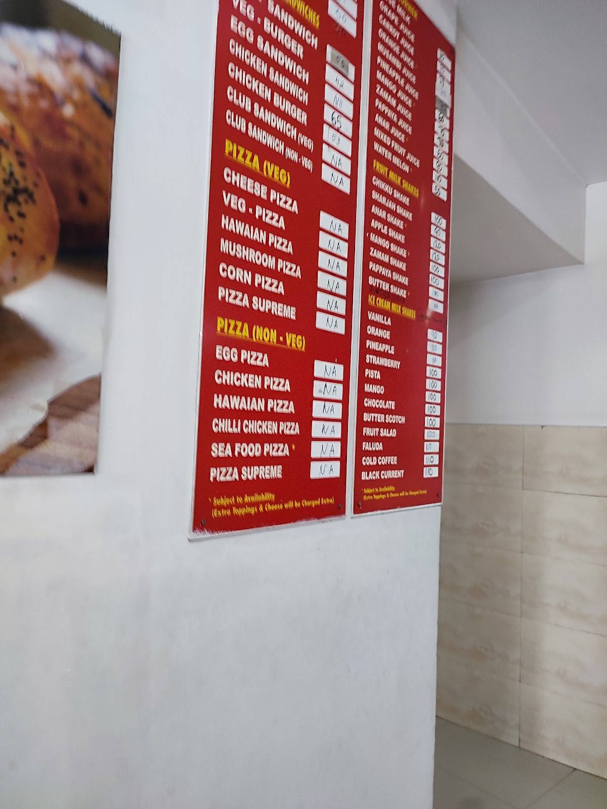K R Bakes menu